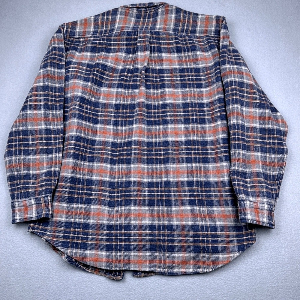 Vintage J Crew Lone Oarsman Flannel Shirt Mens L Blue Gray Plaid Normcore 90s - Picture 2 of 8